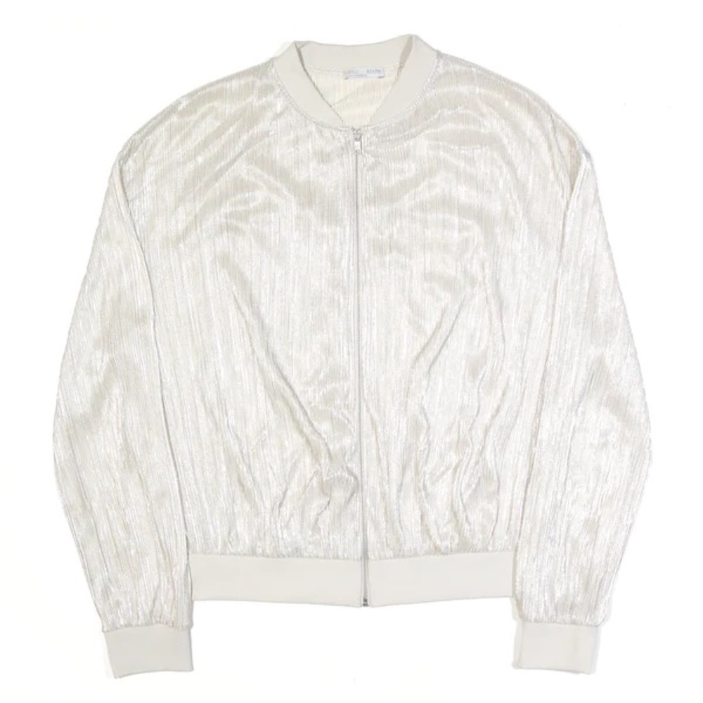 Zara silver / metallic light zip up jacket.